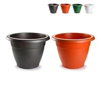 Acan Tradineur - Pack de 2 Maceta Redonda Terracota - Fabricado en Plástico - Macetero Apto para Exterior e Interior del hogar - Ø 30 cm - Color Surtido