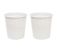 Acan Tradineur - Pack de 2 Papeleras de plástico con Rejilla - Cubo para Basura - Ligera y Resistente - Fabricada en España - Ø 27,5 x 28 cm - Color Blanco