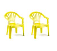 Acan Tradineur - Pack de 2 Sillas Infantiles Modelo Tipi - Fabricado en España -Ligera y fácil de Transportar - Ideal para Jugar, Leer y Dibujar - 50 x 35 x 28 cm - Color Amarillo Verdoso