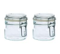 Acan Tradineur - Pack de 2 tarros herméticos de Vidrio Primizie con Junta de Goma, Bote, Frasco Multiusos con Cierre, conservas, legumbres, Pasta, Cereales (200 ml - 8 x 7,2 cm)