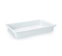 Acan Tradineur - Pack de 3 bandejas frigoríficas de Almacenamiento, plástico, Reutilizables, Servir Comida, Aperitivos, Fabricado en España - 9 litros - 48,5 x 33 x 8 cm - Blanco