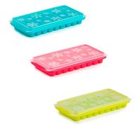 Acan Tradineur - Pack de 3 cubiteras de plástico con Tapa, Molde para 9 Cubitos de Hielo alargados, fácil extracción, cóctel, Whisky, Fabricado en España (Color Aleatorio - 26 x 12,5 x 3,6 cm)