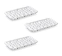 Acan Tradineur - Pack de 3 cubiteras de plástico, Molde para 50 Cubitos de Hielo pequeños, fácil extracción, cóctel, Whisky, Fabricado en España (Blanco - 25 x 13 x 2,5 cm)