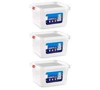 Acan Tradineur - Pack de 3 Fiambrera Modelo N.º 2 - Fabricado en plástico - Capacidad de 1,65 litros - Apta para microondas y lavavajillas - 10 x 17,5 x 18 cm