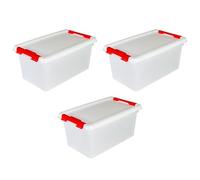 Acan Tradineur - Pack de 3 fiambreras rectangulares de plástico HG - 10 Litros - Apto para microondas y lavavajillas - Fabricado en España - 17,5 x 23,1 x 38,2 cm