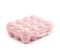 ACAN Tradineur - Pack de 3 hueveras de plástico con tapadera para huevos, 12 espacios para huevos, cocina, repostería, fabricadas en España, 7 x 20 x 18,5 cm, color y modelo aleatorios