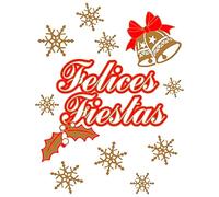 Acan Tradineur - Pack de 3 Sets 11 Etiquetas Adhesivas para Navidad con la Frase de Felices Fiestas - Accesorio para navidades - Detalle para Regalo - Color Rojo.