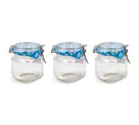 Acan Tradineur - Pack de 3 tarros de Vidrio herméticos Primizie, Incluyen Junta de Goma, Bote, Frasco Multiusos para almacenar conservas, legumbres, Pasta, Galletas - 13 x 10 cm - 750 ml