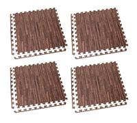 Acan Tradineur - Pack de 4 baldosas de Goma eva, Grosor de 1 cm, Esterilla, Puzzle para Suelo de Gimnasio, Fitness, Yoga, Alfombrilla de protección Espuma (Imitación Madera Oscura, 62 x 62 cm)