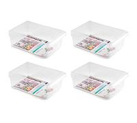 Acan Tradineur - Pack de 4 Cajones organizadores reutilizables para frigorifico Nº 9 - Fabricado en poliestireno - Recipiente de plástico transparente - 10 x 19,5 x 29 cm