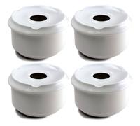 Acan Tradineur - Pack de 4 Ceniceros Redondo de cerámica - Recipiente con Tapa removible y Muescas para cigarros - Uso Interior y Exterior - Ø 11 x 6 cm - Color Blanco