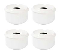 Acan Tradineur - Pack de 4 ceniceros Redondos Blancos de cerámica, 11 x 6 cm, Recipiente con Tapa removible y Muescas para cigarros, Uso Interior y Exterior, hostelería, hogar