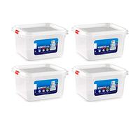 Acan Tradineur - Pack de 4 Fiambrera Modelo N.º 2 - Fabricado en plástico - Capacidad de 1,65 litros - Apta para microondas y lavavajillas - 10 x 17,5 x 18 cm