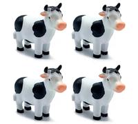 Acan Tradineur - Pack de 4 Figuras de Mini Vaca Naif para belén - Fabricado en marmolina - Figurita Decorativa Divertida para Nacimiento, Navidad, decoración Tradicional