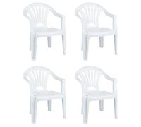 Acan Tradineur - Pack de 4 Sillas Infantiles Modelo Tipi - Fabricado en España -Ligera y fácil de Transportar - Ideal para Jugar, Leer y Dibujar - 50 x 35 x 28 cm - Color Blanco