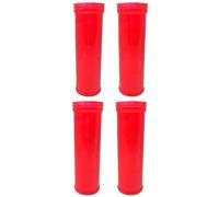 Acan Tradineur - Pack de 4 velones de Santo, Velas litúrgicas de parafina y Cera Vegetal, decoración de Iglesias, cementerios, tumbas (Rojo, 21,5 cm)