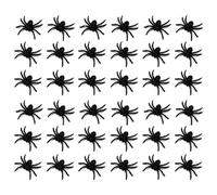 ACAN Tradineur - Pack de 48 arañas con Glitter para Halloween, plástico, decoración de Interior, Fiestas, Celebraciones (Negro - 7 cm)