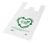 Acan Tradineur - Pack de 50 Bolsas de plástico Tipo Camiseta, Reutilizables, Gran Resistencia, cumplen normativa, aptas para Uso alimentario (30 x 40 cm)
