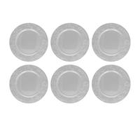 Acan Tradineur - Pack de 6 Bajoplatos Redondos Navideños Reutilizables - Diseño de Muérdago - Fabricado de plástico - Ideal para presentaciones de Dulces, Pasteles, etc. - Ø 33 cm - Color Plata