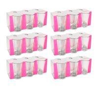ACAN Tradineur - Pack de 6 Caja de 6 vasos Modelo Lara - Capacidad de 205 ML - Fabricado en Vidrio Resistente - Apto para lavavajillas - Tamaño aprox: diámetro 6,5 x 10 cm - 36 Uds Total.