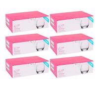 ACAN Tradineur - Pack de 6 Caja de 6 vasos Modelo Lune - Capacidad de 325 ML - Fabricado en Vidrio Resistente - Apto para lavavajillas - Tamaño aprox: diámetro 7,5 x 8,5 cm - 36 Uds Total.