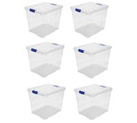 Acan Tradineur - Pack de 6 cajas de almacenaje, de 35,5 x 41,5 x 35 cm, nº 17, con capacidad de 35 litros con tapa para organización del hogar, baúl organizador(35,5 x 41,5 x 35 cm, Pack de 6)
