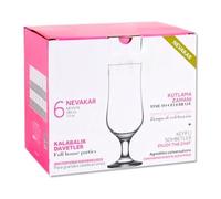 Acan Tradineur - Pack de 6 Copas - Modelo Nevakar - Capacidad: 385 ml - Ideal para Vino - Aptas para lavavajillas - Tamaño Aprox: Ø 6,5 x 19 cm