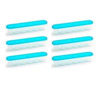 Acan Tradineur - Pack de 6 cubiteras de plástico con Tapa, Molde para 6 Cubitos de Hielo Grandes, fácil extracción, cócteles, Whisky (Azul - 6 x 30,8 x 6 cm)