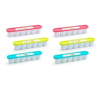 Acan Tradineur - Pack de 6 cubiteras de plástico con Tapa, Molde para 6 Cubitos de Hielo Grandes, fácil extracción, cócteles, Whisky, Fabricado en España - 6 x 30,8 x 6 cm - Color Aleatorio