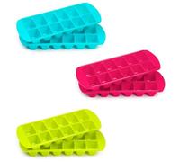 Acan Tradineur - Pack de 6 cubiteras de plástico, Molde para 12 Cubitos de Hielo cónicos, fácil extracción, cóctel, Whisky, Fabricado en España (Color Aleatorio - 26 x 11 x 4 cm)