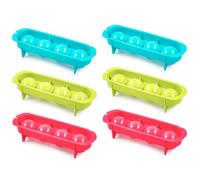 Acan Tradineur - Pack de 6 cubiteras de plástico, Molde para 4 Cubitos de Hielo esféricos, fácil extracción, cóctel, Whisky, Fabricado en España (Color Aleatorio - 26 x 8 x 6 cm)