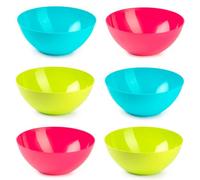 Acan Tradineur - Pack de 6 cuencos redondos de plástico, reutilizables, aptos para uso alimentario, microondas y congelador, fabricados en España - 23 x 9,5 cm - 2,5 litros - Color aleatorio