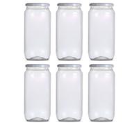 Acan Tradineur - Pack de 6 Tarros Multiusos con Tapa metálica - N.º 2 - Fabricado en Plástico - Capacidad de 360 ml - Ø 6 x 13 cm