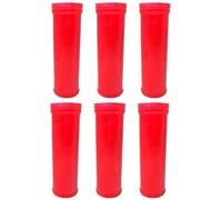 Acan Tradineur - Pack de 6 velones de Santo, Velas litúrgicas de parafina y Cera Vegetal, decoración de Iglesias, cementerios, tumbas (Rojo, 18,5 cm)