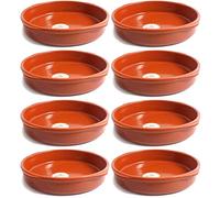 Acan Tradineur - Pack de 8 Cazuelas Redonda de Barro - Apta para vitro y Horno - Ideal para guisos y asados caseros - Ø 40 cm