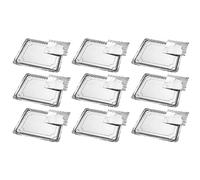 Acan Tradineur - Pack de 9 Bandejas con blonda Rectangular - Especial para Fiestas o Celebraciones - Material reciclable - 22 x 28 cm - Color Plata
