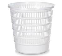 Acan Tradineur - Papelera de plástico con Rejilla, Cubo para Basura, hogar, despacho, Oficina, Estudio, Ligera y Resistente, Fabricada en España (Blanco - 24,5 x 22,5 cm)