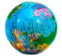 Acan Tradineur - Pelota antiestrés, diseño del Mundo, Poliuretano Blando, Bola calmante para aliviar el estrés, Planeta Tierra, Regalo Original, Ø 6,3 cm