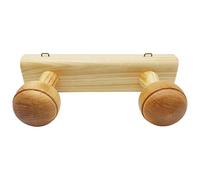Acan Tradineur - Perchero de Madera con 2 pomos y Ganchos para Pared, Soporte para Abrigos, Sombreros, Estilo Tradicional, Pasillo, Dormitorio, 5 x 20 x 10 cm