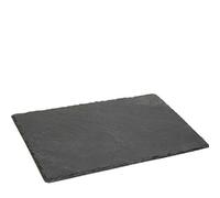 Acan Tradineur - Plato de Pizarra Rectangular, Bandeja para hosteleria, Servicio y degustación, Canto rústico, Tabla de Piedra Natural para Servir Aperitivos - 20 x 30 cm
