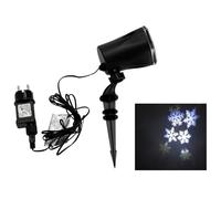 Acan Tradineur - Proyector rotante de Copos de Nieve LED para Exterior, Blanco frío, 4W, plástico, Cable de 3 Metros, iluminación, Luces de jardín - 10,5 cm