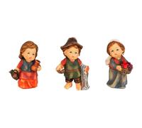 Acan Tradineur - Set de 3 pastores para Belén - Estilo Naïf - Fabricado en Marmolina - Adorno para Nacimiento, Pesebre, Navidad, decoración Tradicional - 10 cm