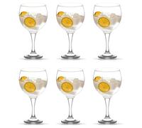Acan Tradineur - Set de 6 copas de cristal, modelo Misket, servir cócteles, combinados, vino, agua, aptas para lavavajillas, elegantes, fiestas (260 ml - 16 cm)