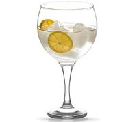 Acan Tradineur - Set de 6 copas modelo “Misket” de cristal para cócteles, combinados, vino, resistentes, aptas para lavavajillas (645 ml, 20 x 10 cm)