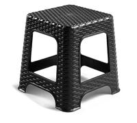 Acan Tradineur - Taburete de plástico - Fabricado en España - Diseño Rattán hogar o el Trabajo - 33 x 32 x 32 cm - Color Negro