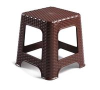 Acan Tradineur - Taburete de plástico - Fabricado en España - Diseño Rattán hogar o el Trabajo - 33 x 32 x 32 cm - Color Wengue