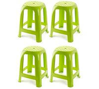 ACAN Tradineur Taburete de plástico Fabricado en España hogar o el Trabajo - 46,2 x 36,5 x 37 cm Color Amarillo Verdoso (4 Unidades)