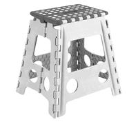 Acan Tradineur - Taburete Plegable Multiusos - PVC - Antideslizante - Altillo para Baño o Cocina - Reposapiés - Máx. 150 kg (Blanco - 39 x 22 x 29 cm)