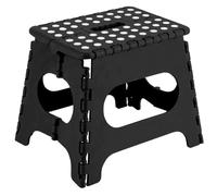 Acan Tradineur - Taburete Plegable Multiusos - PVC - Antideslizante - Altillo para Cocina o Baño - Reposapiés - Máx. 150 kg (Negro - 27 x 29 x 22 cm)