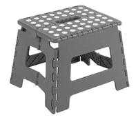 Acan Tradineur - Taburete Plegable Multiusos - PVC - Antideslizante - Altillo para Cocina o Baño - Reposapiés - Máx. 150 kg (Gris - 22 x 29 x 22 cm)